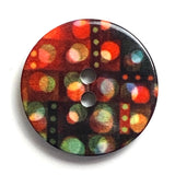Digital Dots 7/8" Black/Multi 2-hole Resin Button 36mm  #740