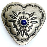 SALE Large Southwest Heart Button w. Blue "Lapis Stone" 1.25"  #SW-40