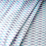 Small Mountains Blue/Purple/White Ikat, Silk/Cotton Handloom from India By the Yard  #TK-47