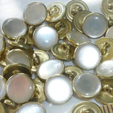 White+ GOLD Faux Pearl Western Shirt Buttons Not Snaps, Shank Back 13mm / 1/2", Pack of 20 #KB-944