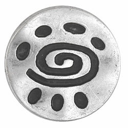 Spiral Eye 11/16" Button, Silver Metal Shank Back, #FJ-31