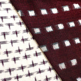 Raisin/Russet/Off-White Rustic Ikat Stars Cotton By the yard. #CHL-143