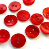 Re-Stocked, Orange-Red Velvet Agoya Shell 5/8" 2-hole Button, 15mm Pack of 8  # SK-1218