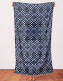 'Shibori Plaid Indigo' Cotton Print of Shibori, by Kim Eichler-Messmer, 44" Wide, By the Yard # 1458