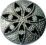 SALE Star Anise Silver and Black Metal Button 13/16"  #SWC-37