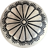 Re-Stocked, Southwest Sunflower Button 13/16", Nickel Silver Shank Back Made in USA  #SW-23