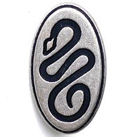 SALE Southwest Snake Oval Silver/Black 1" #SWC-96  $1.00 each