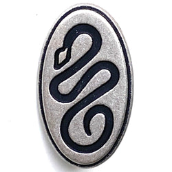 SALE Southwest Snake Oval Silver/Black 1" #SWC-96   90¢ each!