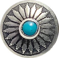 Re-Stocked, 5/8" Mesa Sunflower with 'Turquoise' Shank Back Southwest Button #SW-96