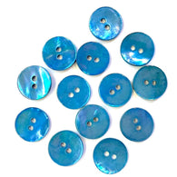 LAST PACK, 16 Buttons, Sweetwater Blue 5/8" Mother of Pearl   #23-157