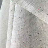 REMNANT 2/3 Yard, Rustic Fair Trade Handwoven Bangladesh Cotton Voile, Light Gray Confetti, 45" Wide, #HT0303