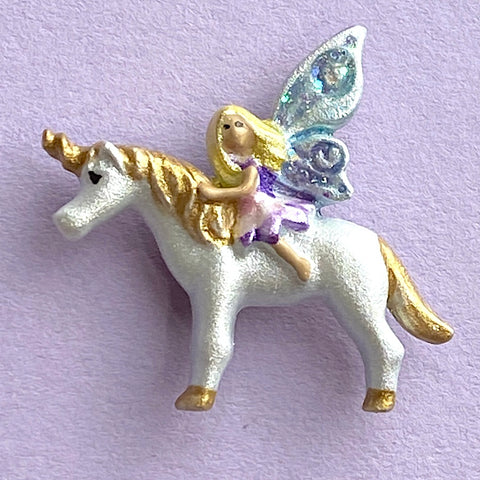 Unicorn Fairy 1" Artisan Metal Button