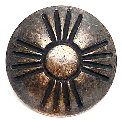 Dark Rustic Brass Zia Symbol Concho Southwest Button, 3/4" #SW-76