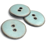 Celadon/Brown Ceramic 1" Buttons Round 2-Hole #RN-CLR
