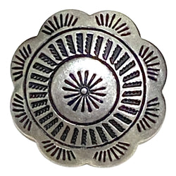 Hollyhock Flower Concho Button German Nickel Silver 1"  #SW-65