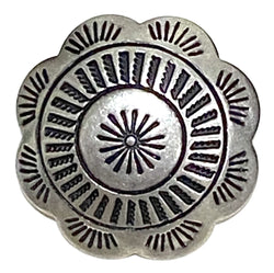 Hollyhock Flower Screw-Back German Nickel Silver Concho 1"  #SW-230