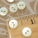 3/8" Off White / Ivory River Shell 2-hole Button, 9mm, TEN for $8.50  #2244