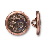 Copper/Black 'Czech Flower' Button 5/8"  from Tierra Cast #6579-18