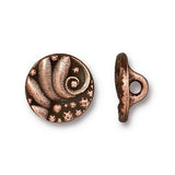 Deco Flower Small Copper/Black  Button 1/2"  from Tierra Cast  #6588-18