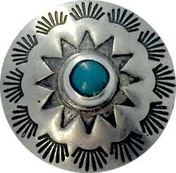 Blue Bead Pasque Flower, 13/16" Concho Button w. "Turquoise",  #SW-52