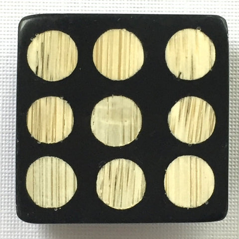 black tan domino bamboo button 