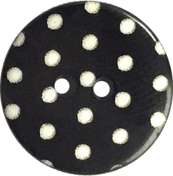 Black with White Dots or Plain Black Button 9/16" or 11/16"