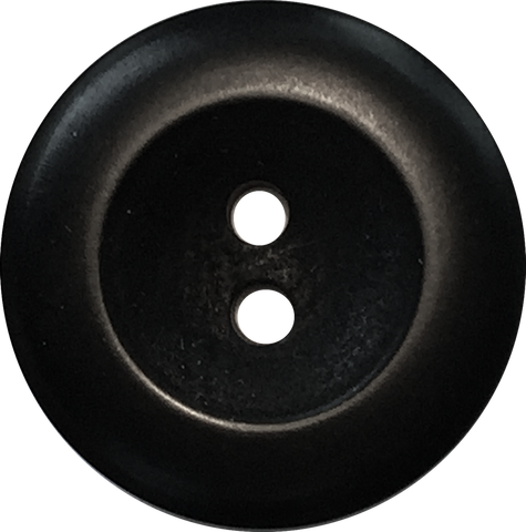 Round Black Matte Corozo Tagua 2-Hole Button 13/16"  #461
