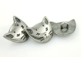 Silver Cat Face Metal 3/4" Button #SWC-57