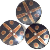 Dots + Cross Large Tribal Horn Button 1-1/2".  #721
