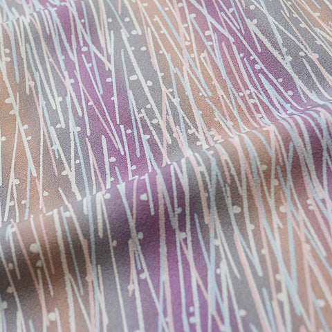 Pastel Rainstorm Crepe Vintage Kimono Silk 6" x 35"   #4638