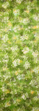 Hazy Green/White Floral Crepe Kimono Silk 6.5" x 38".   #4278