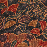 Folk Art Copper Patina Chirimen Crepe Kimono Silk  14" x 63". #4294