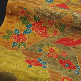 October Stream Chirimen Crepe Vintage Kimono Silk, 6" x 34"  #4456