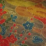 October Stream Chirimen Crepe Vintage Kimono Silk, 6" x 34"  #4456
