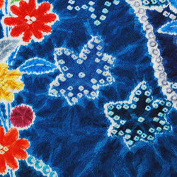 SALE Blues and Brights Vintage Kimono 'Shibori' Pieces.  6.5" x 57"  #4260