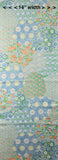 Pastel Blue Watercolor Chirimen Crepe Kimono Silk Pieces 6.5" x 14"  #4084