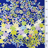 Glistening Meadows Chirimen Crepe Vintage Kimono Silk from Japan 6" x 13"  #4656