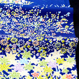 Glistening Meadows Chirimen Crepe Vintage Kimono Silk from Japan 6" x 33"  #4656