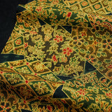 Illumination Golden Olive/Green Chirimen Crepe Kimono Silk  6.5" x 14".  #3116