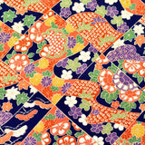 Diagonal Diamonds "Patchwork" Vintage Kimono Silk from Japan 7" x 56"  #4688