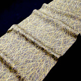 Threads on Gray Vintage Kimono Silk Satin from Japan, Small Pieces 6.5" x 14"  #4581