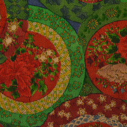 SALE Pottery from Japan in Dark Brights, Old Chirimen Crepe Kimono Silk. 14" x 59". #4503