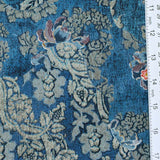 Okinawa Twilight Tapestry Vintage Chirimen Crepe Silk 6" x 60"  #4695