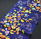 Playful Indigo Sashiko & Shibori Vintage Kimono Silk 6" x39"  #4676