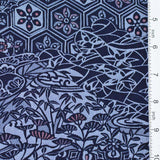 Liquid Drape Blue/Blue-Gray Crepe Vintage Kimono Silk 14" x 64"  #4705
