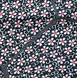 SALE Health & Happiness Hexagons Black & White Kimono Silk Pieces 14" x 41"  #3784