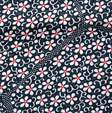 SALE Health & Happiness Hexagons Black & White Kimono Silk Pieces 14" x 65"  #3784
