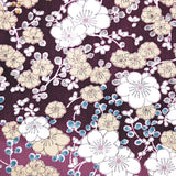 Latte Plum Blossoms Chirimen Crepe Vintage Kimono Silk  14" x 61"  #4231