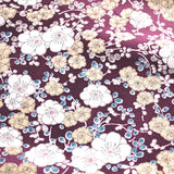 Latte Plum Blossoms Chirimen Crepe Vintage Kimono Silk  14" x 61"  #4231