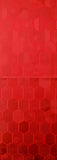 Red/Red/Red Hexagons Jacquard Kimono Silk 14" x 39". #3896